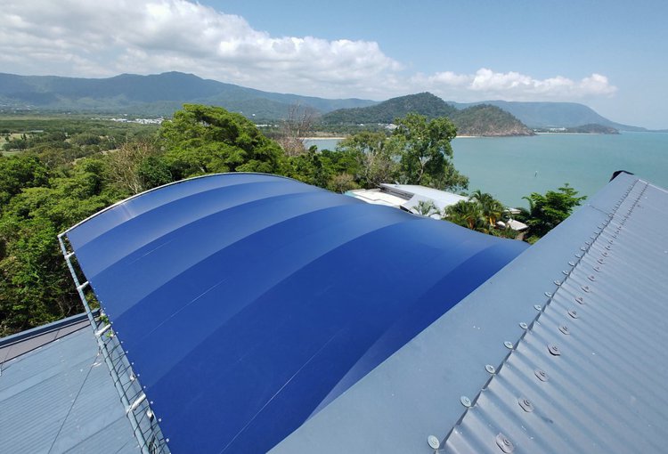 cairns shade sails - Barrel Vault lace on curved
